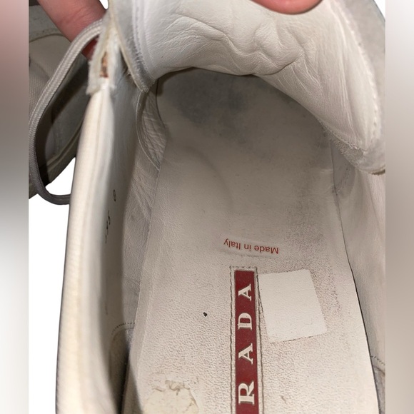 Prada White and Red Sneakers - Picture 11 of 12